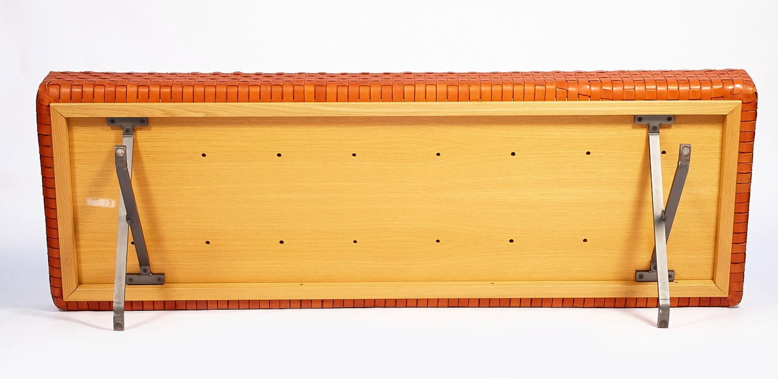 Enzo Mari "Sigmund" Daybed for Driade "” Braided Leather, Steel & Wood "” Italy, Late - 10