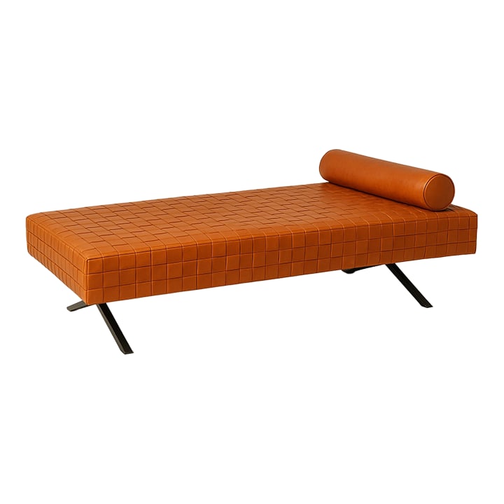 Enzo Mari "Sigmund" Daybed for Driade "” Braided Leather, Steel & Wood "” Italy, Late (1 of 10)