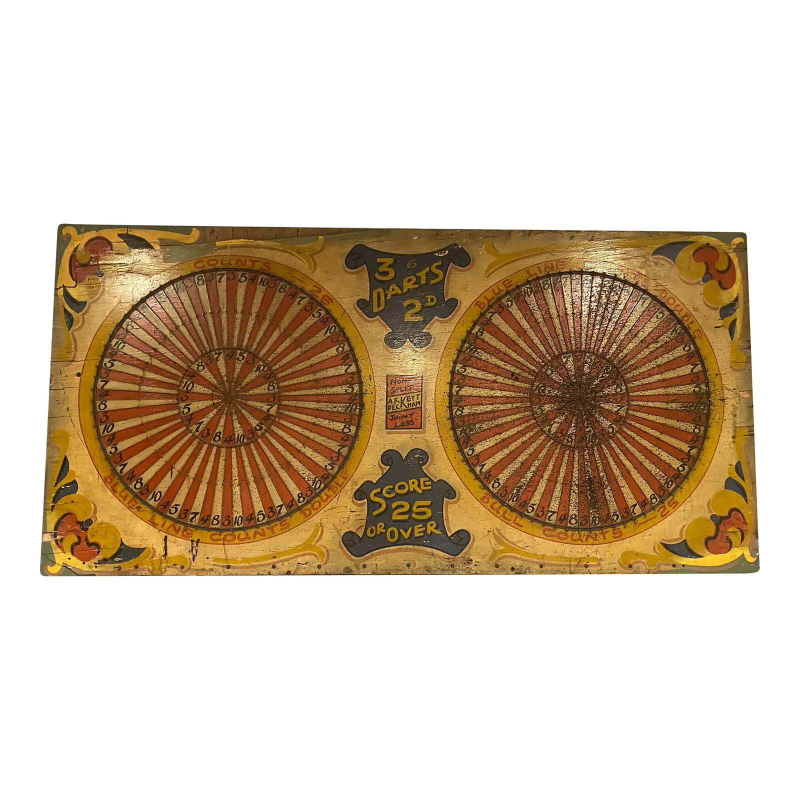Monumental Antique Folk Art Carnival Double Target Game Board (1 of 8)