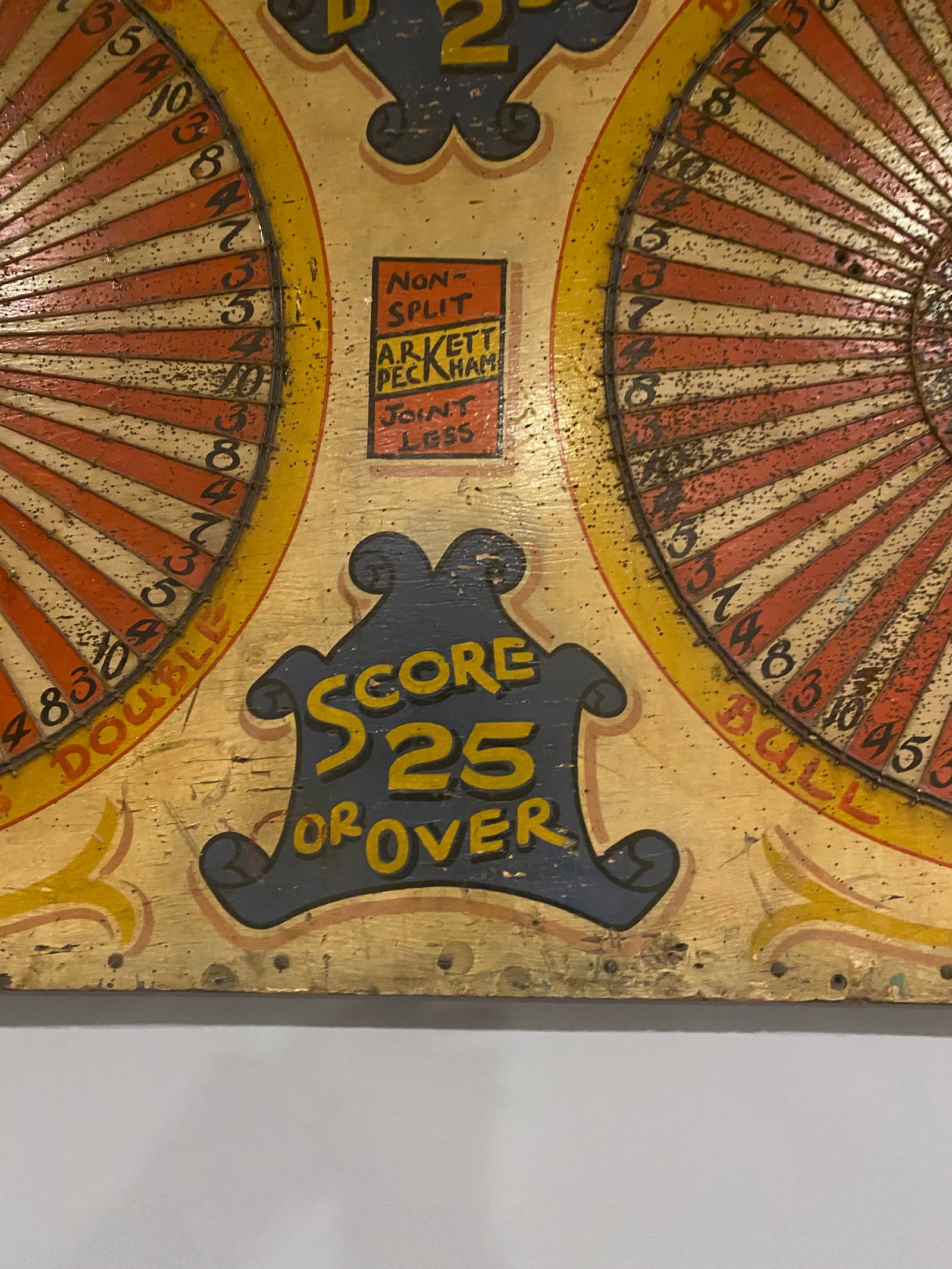 Monumental Antique Folk Art Carnival Double Target Game Board - 2
