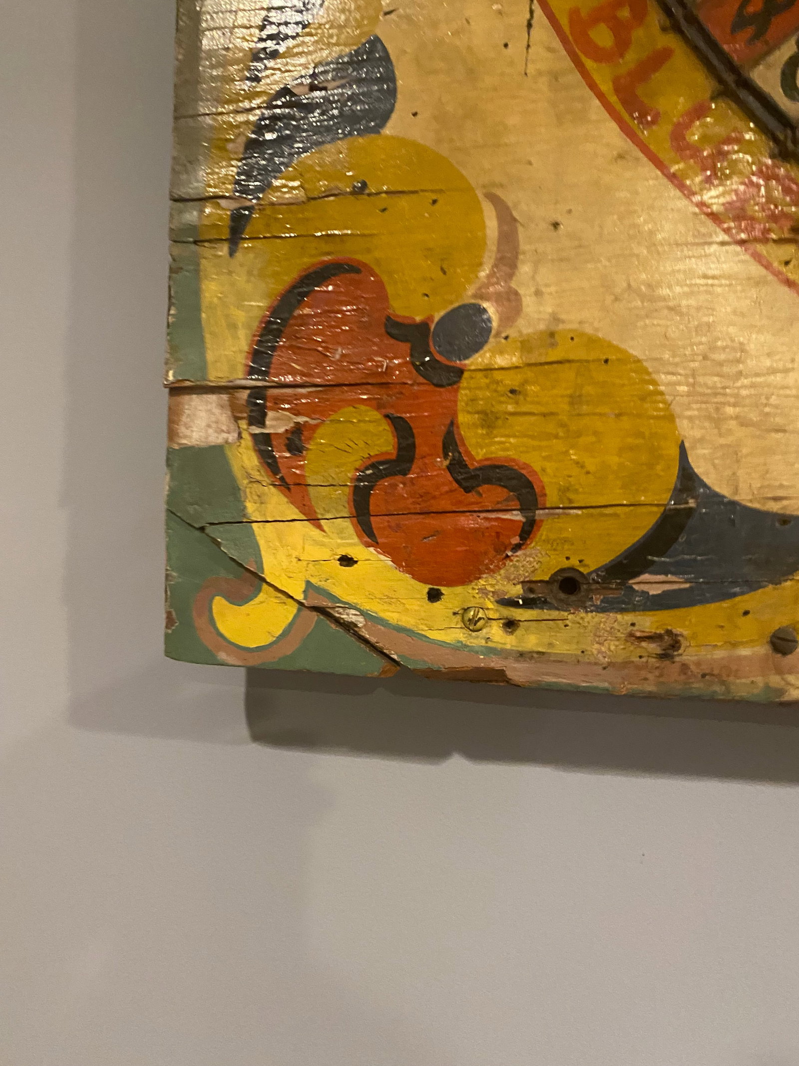 Monumental Antique Folk Art Carnival Double Target Game Board - 4