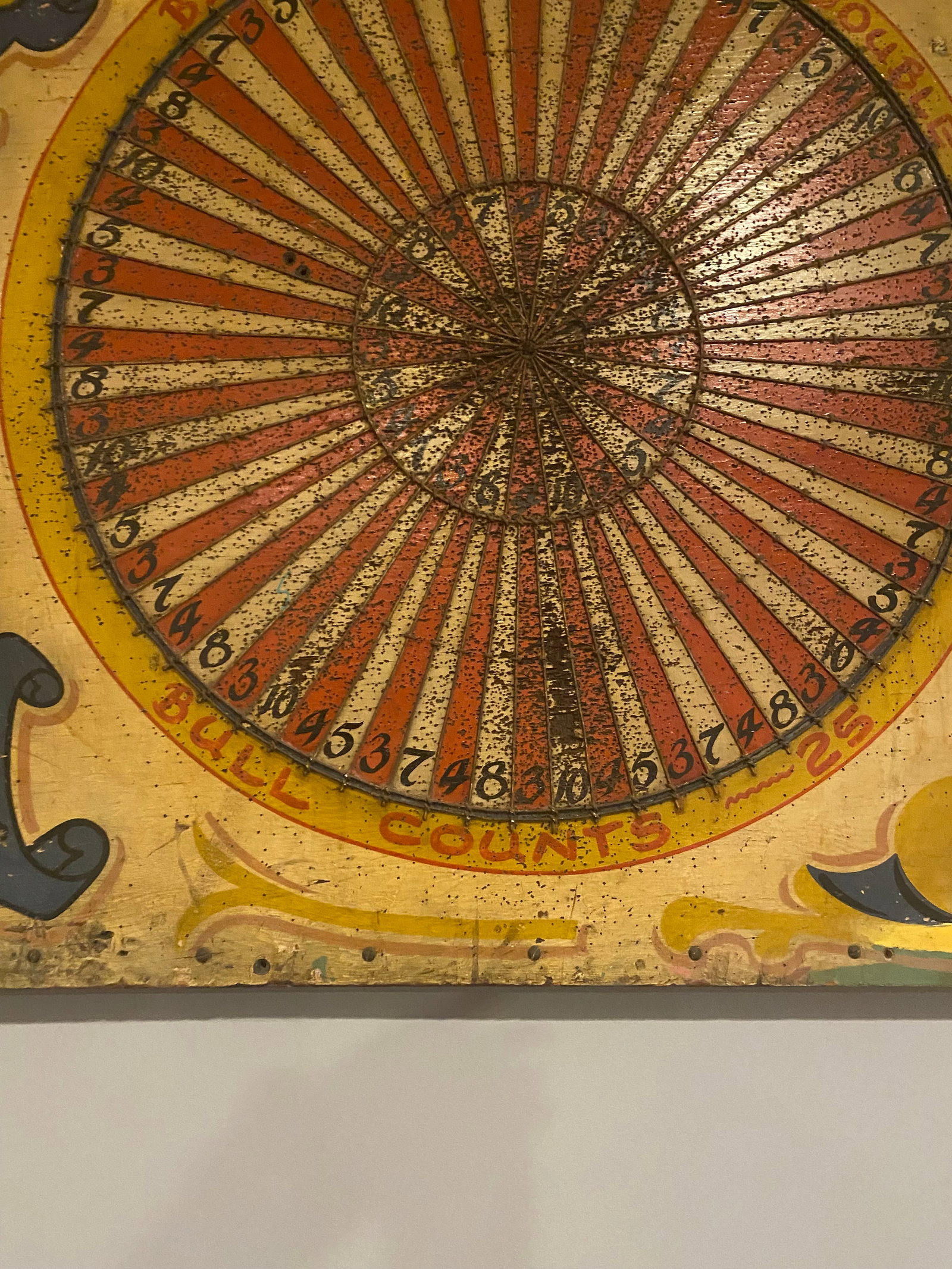 Monumental Antique Folk Art Carnival Double Target Game Board - 7