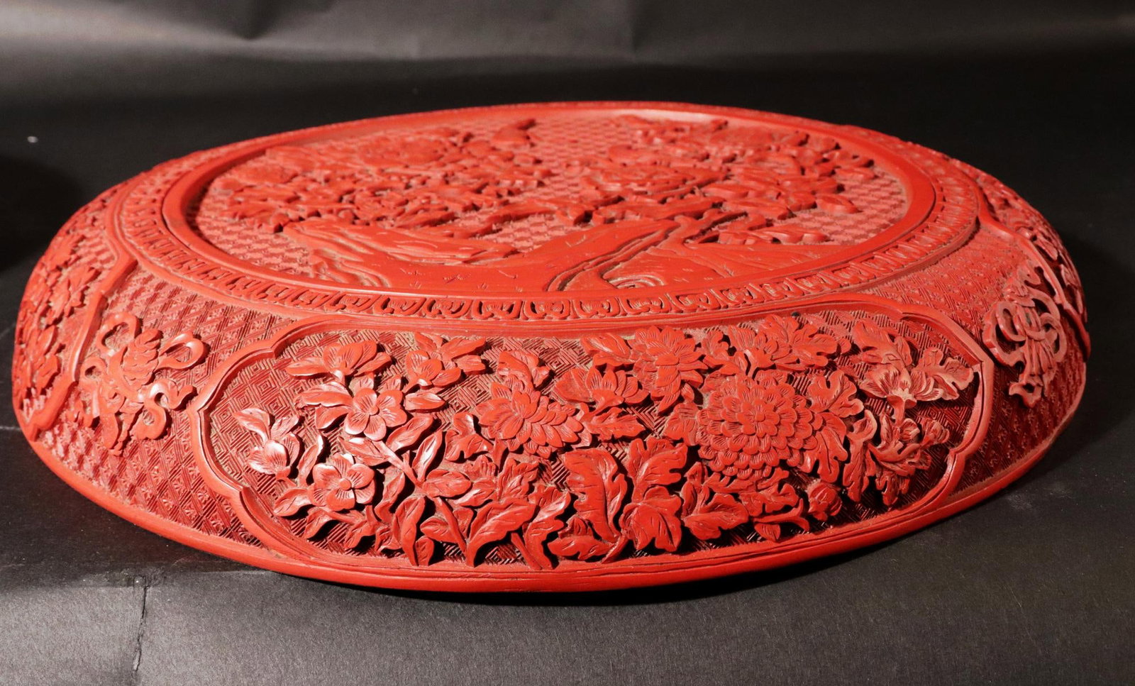 Chinese Carved Cinnabar Red Lacquer Circular Box and Cover - 11