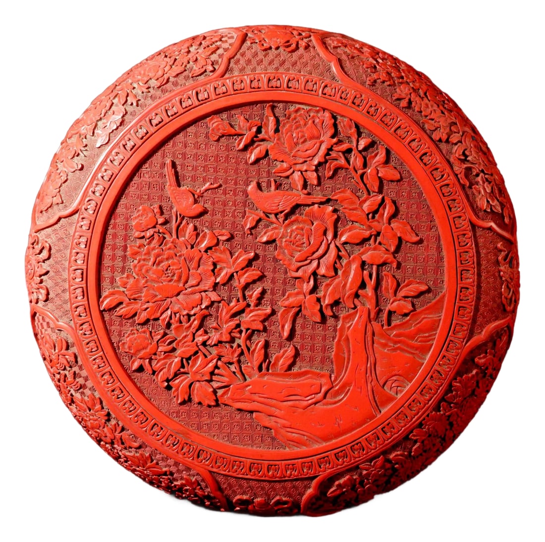 Chinese Carved Cinnabar Red Lacquer Circular Box and Cover (1 of 12)