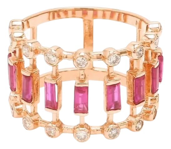 Natural 0.97 cts ruby & 0.46 cts diamond ring in 14k gold (1 of 18)