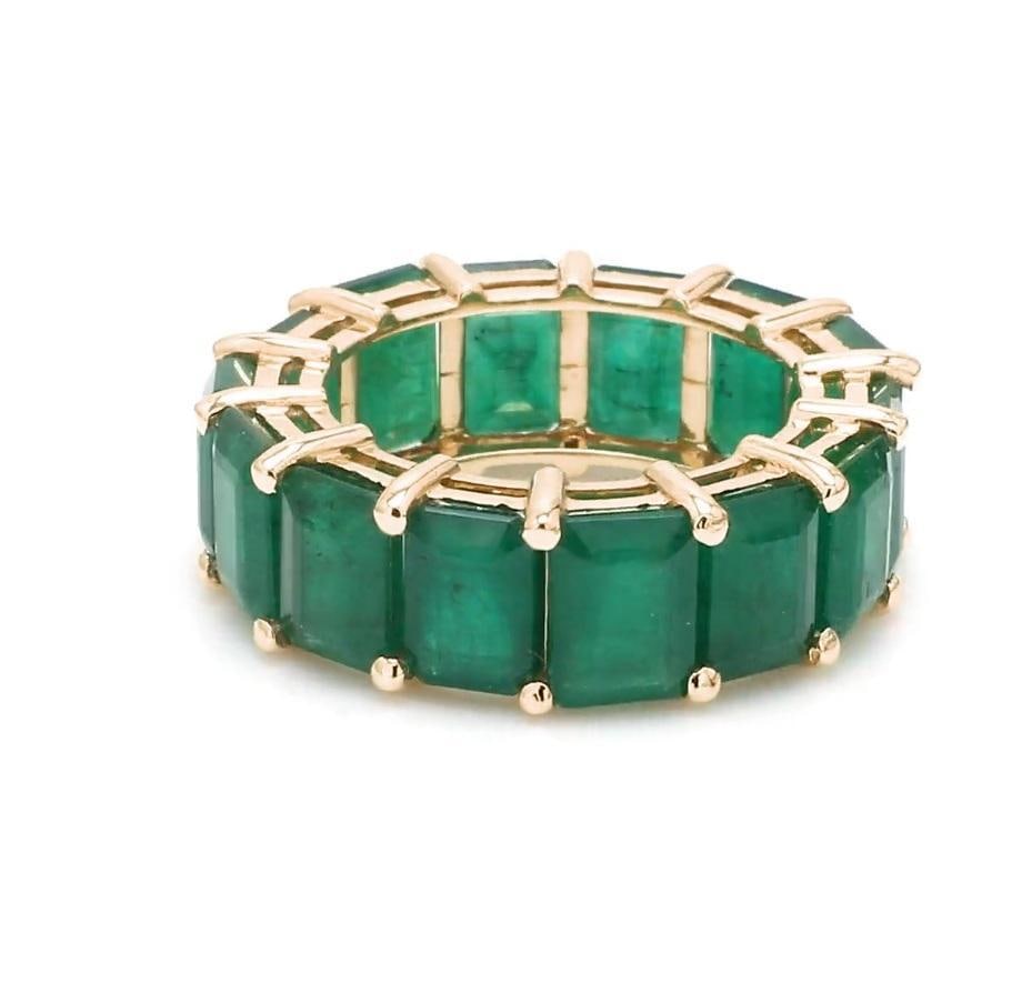 Natural 4.78 cts emerald ring in 14k gold - 14