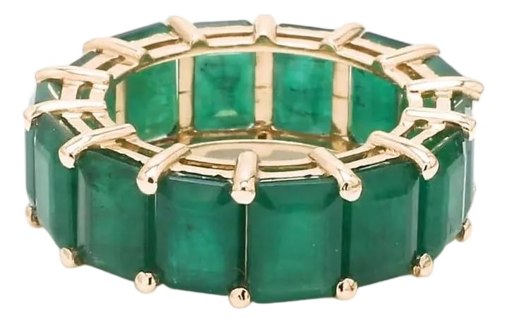 Natural 4.78 cts emerald ring in 14k gold (1 of 18)