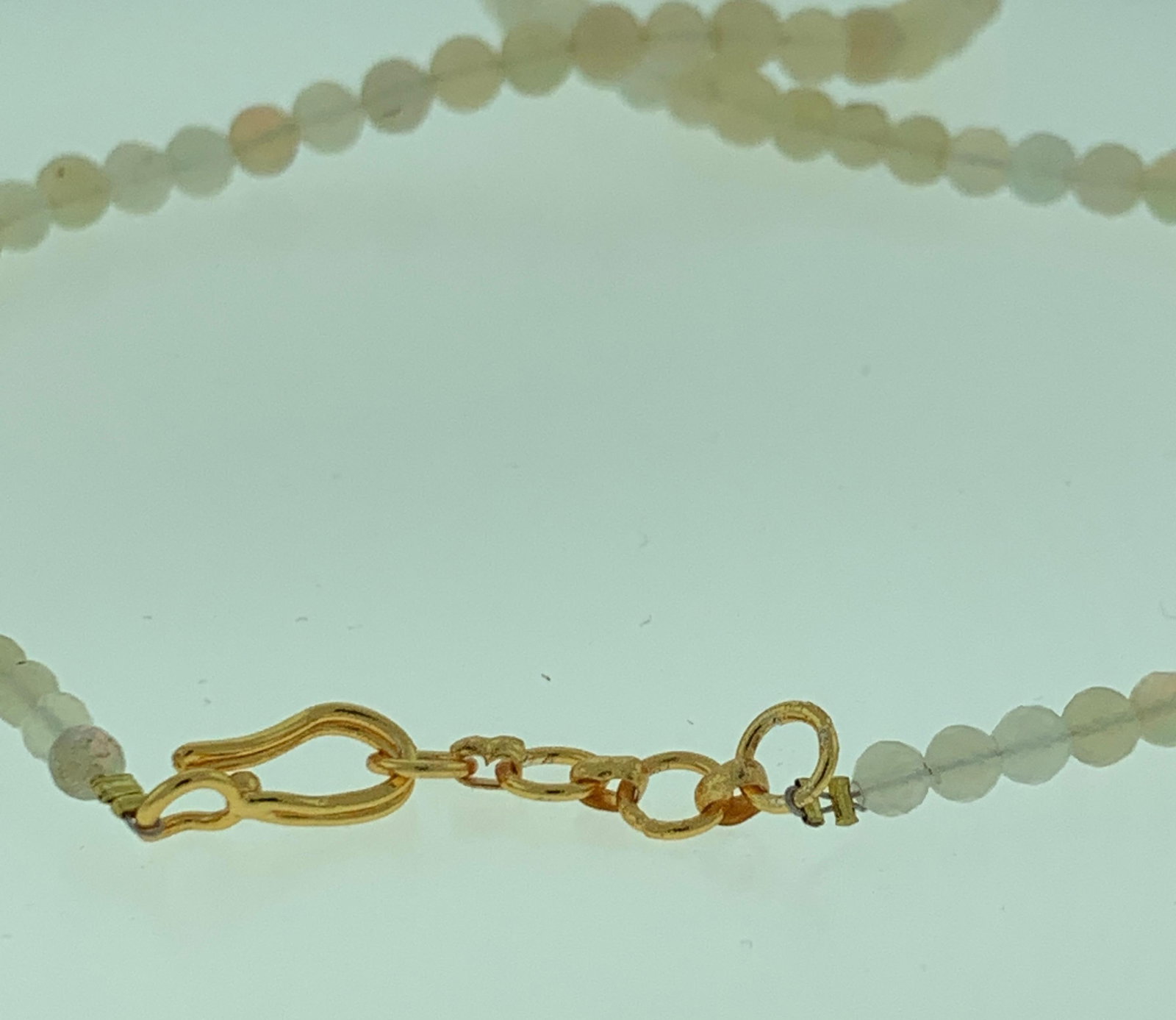 Natural Opal Faceted Bead Single Strand Necklace on Clearance Silver Clasp - 14