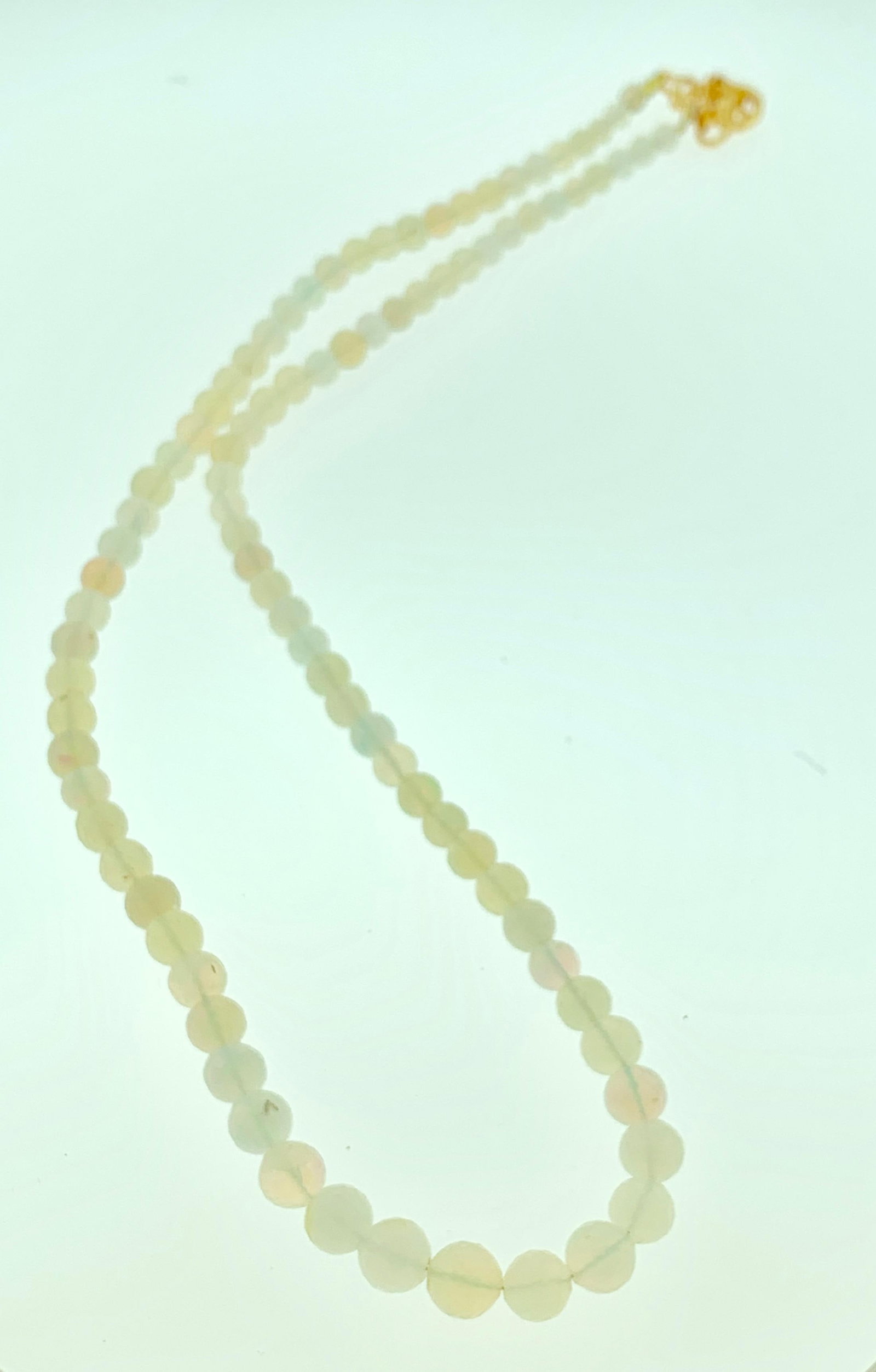 Natural Opal Faceted Bead Single Strand Necklace on Clearance Silver Clasp - 2