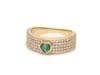 Natural 0.23 cts Zambian emerald & 0.49 cts diamond heart ring 18k gold - 16