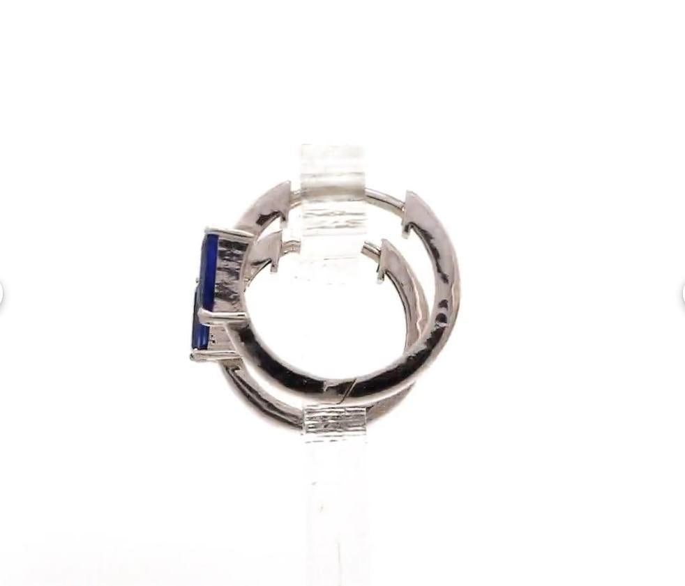 0.69 Ct Natural blue sapphire earrings in 14k gold - 12
