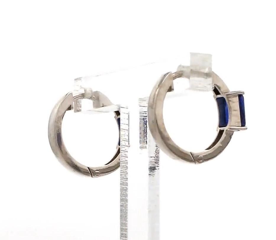 0.69 Ct Natural blue sapphire earrings in 14k gold - 13