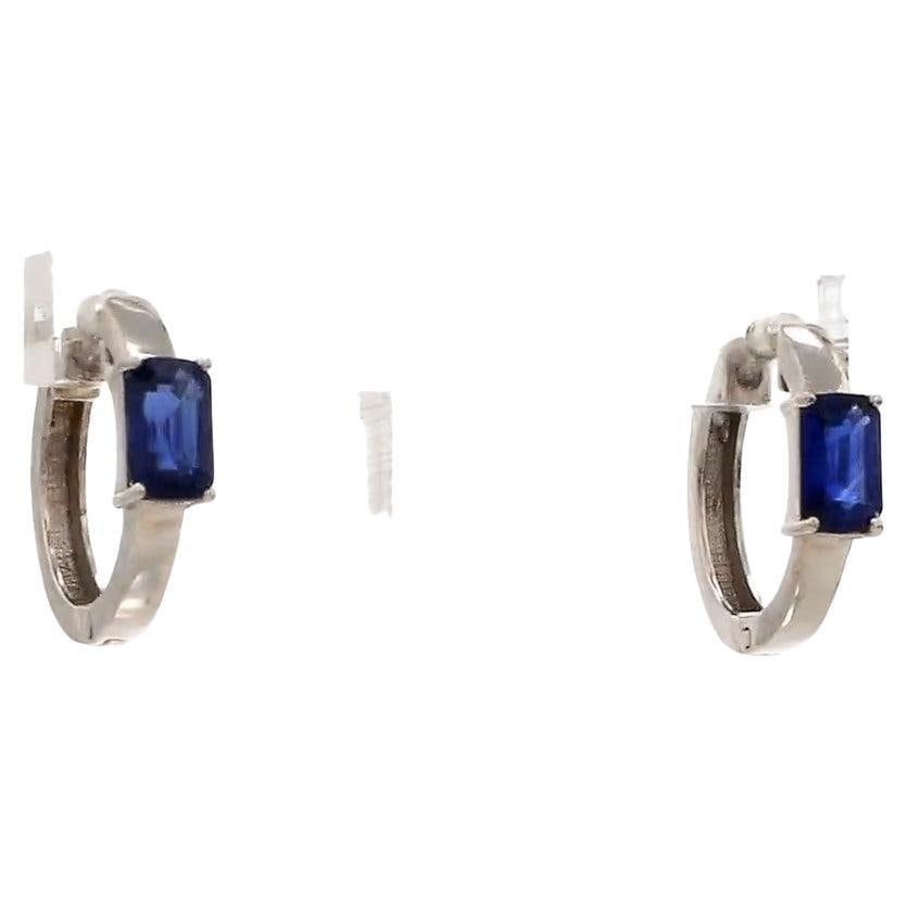 0.69 Ct Natural blue sapphire earrings in 14k gold - 15