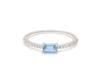 Natural 0.39 cts aquamarine & 0.14 cts diamond ring in 14k gold - 16