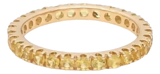 Natural 1.23 cts Yellow sapphire band ring in 14k gold: Yellow sapphire round thin band ring in gold Natural Yellow sapphire ombre eternity band ring gold Real yellow sapphire band ring gold STONE DETAILS : âœ¦ Stone: Yellow Sapphire