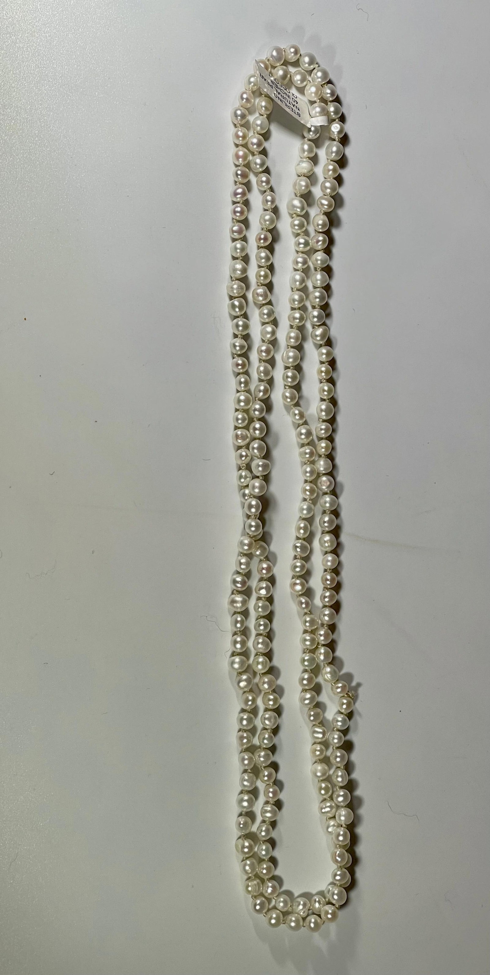 Fresh Water Round Pearl Single Strand Necklace, Opera Length - 3