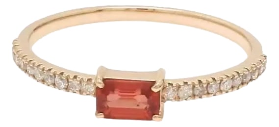 Natural 0.37 cts red sapphire & 0.14 cts diamond ring 14k gold (1 of 18)
