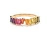 Natural 1.71 cts rainbow sapphire zig zag ring 14k gold - 6
