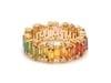 Natural 4.36 cts rainbow sapphire & 0.35 cts diamond zig zag ring in 14k gold - 16