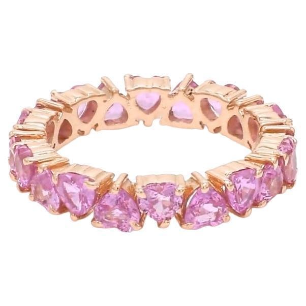 Natural 2.93 cts pink sapphire heart ring in 14k gold - 15