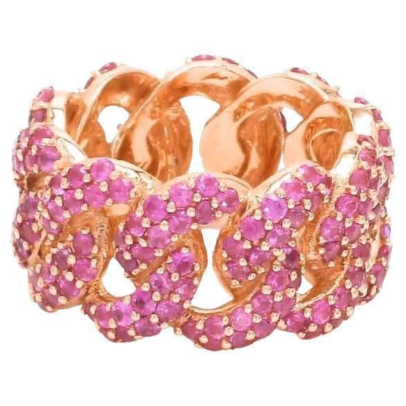 Natural 4.48 cts pink sapphire ring in 18k gold - 15