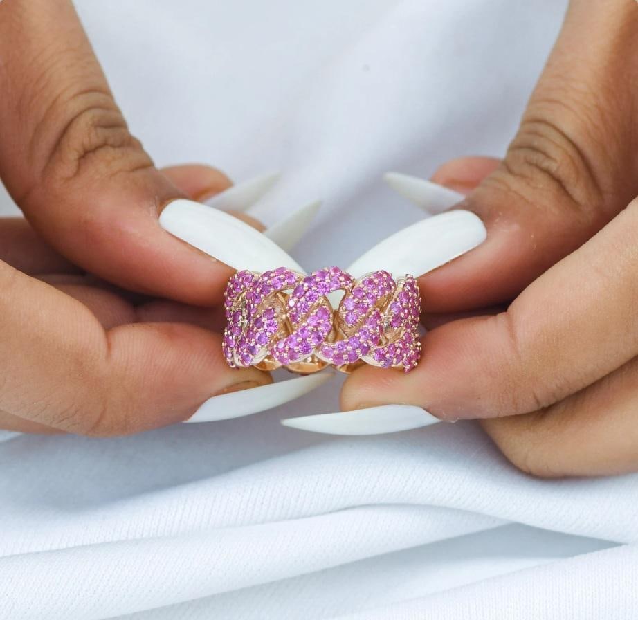 Natural 4.48 cts pink sapphire ring in 18k gold - 18