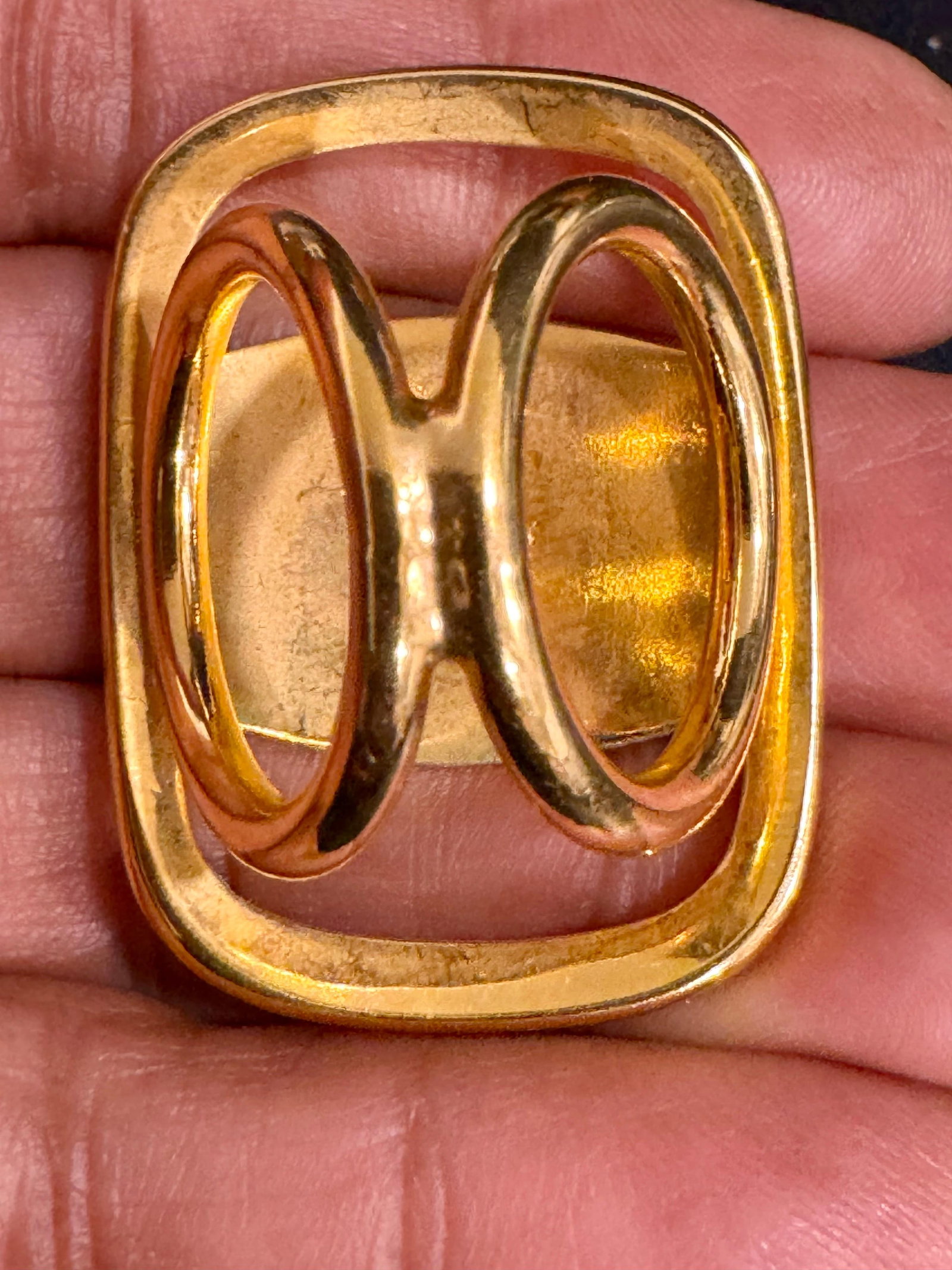 Salvatore Ferragamo Ganchini scarf ring /Ring gold Tone, Medium Size - 2