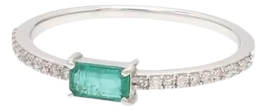 Natural 0.31 cts Zambian emerald & 0.14 cts diamond ring 14k gold (1 of 18)