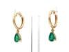 0.60 cts Natural emerald earrings in 18k gold - 16