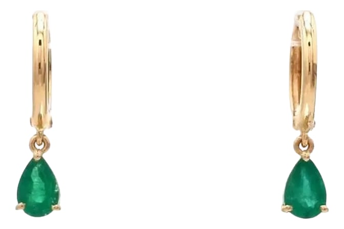 0.60 cts Natural emerald earrings in 18k gold (1 of 18)