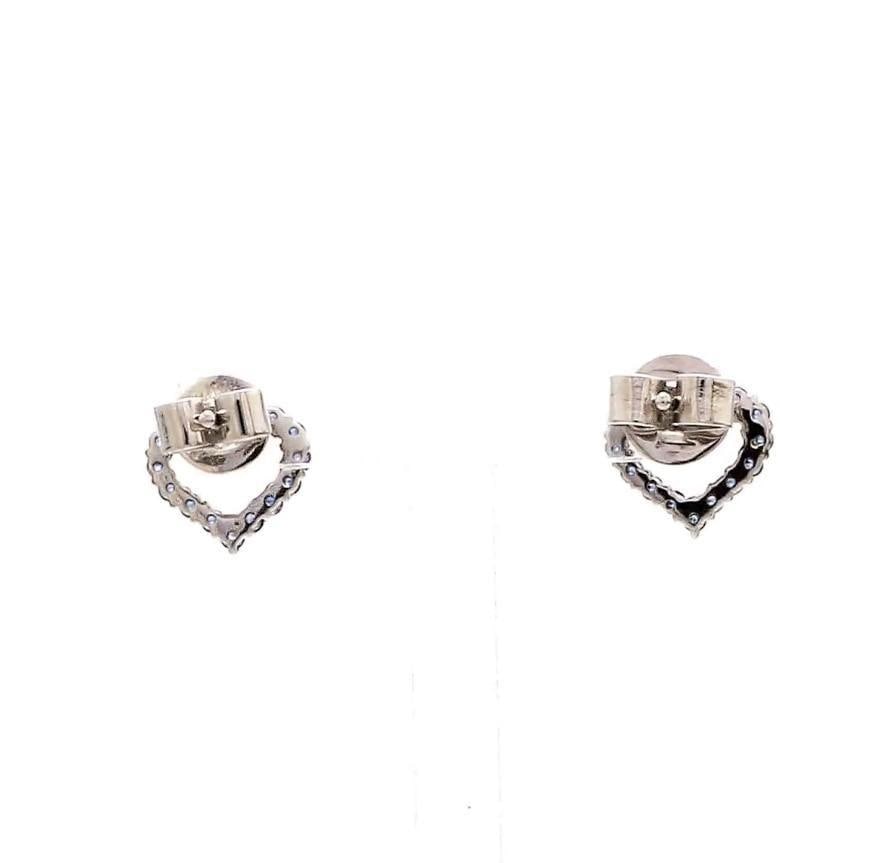 Natural 0.41 cts heart blue sapphire earrings in 14k gold - 13