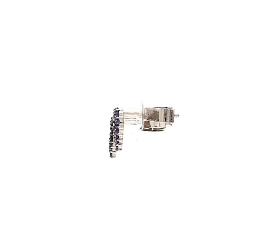 Natural 0.41 cts heart blue sapphire earrings in 14k gold - 18