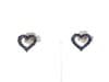 Natural 0.41 cts heart blue sapphire earrings in 14k gold - 2