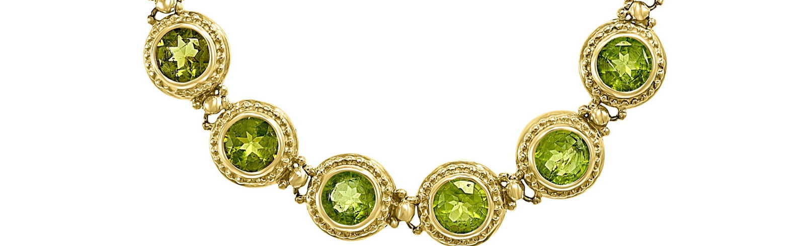 16 Carat Genuine Natural Peridot Tennis Bracelet 14 Karat Yellow Gold 16 Gram - 17