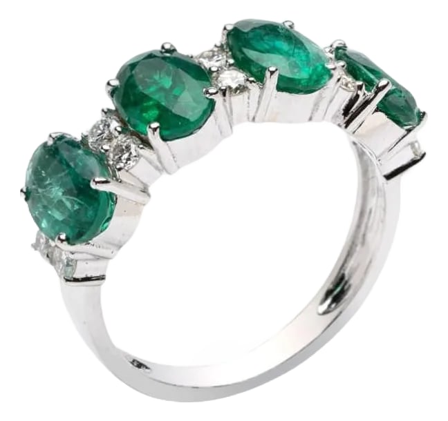 Natural Zambian emerald ring 3 Carats and 0.42 cents in 14k gold (1 of 18)