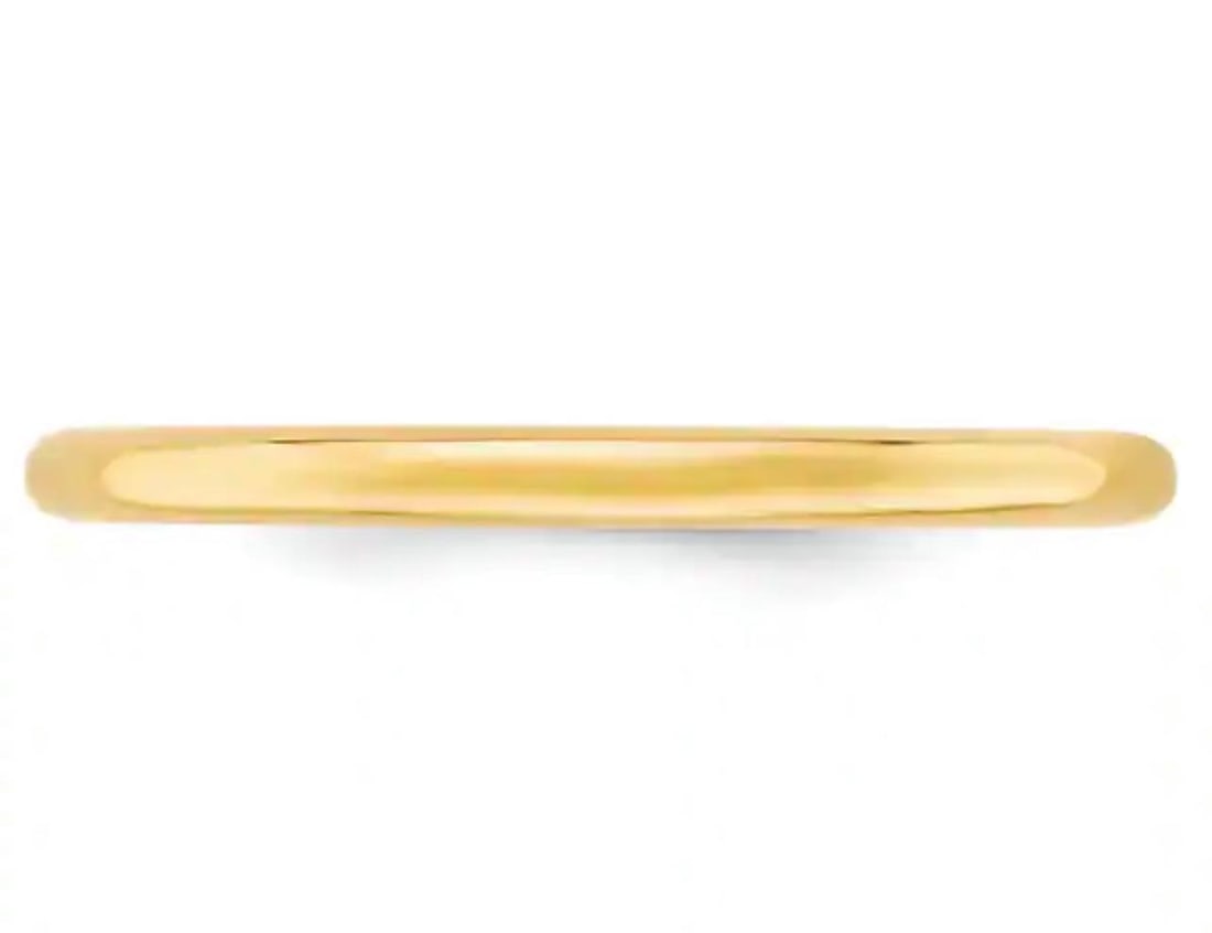 14 Karat Yellow Gold Half Round Classic Wedding Band Solid Ring - 6