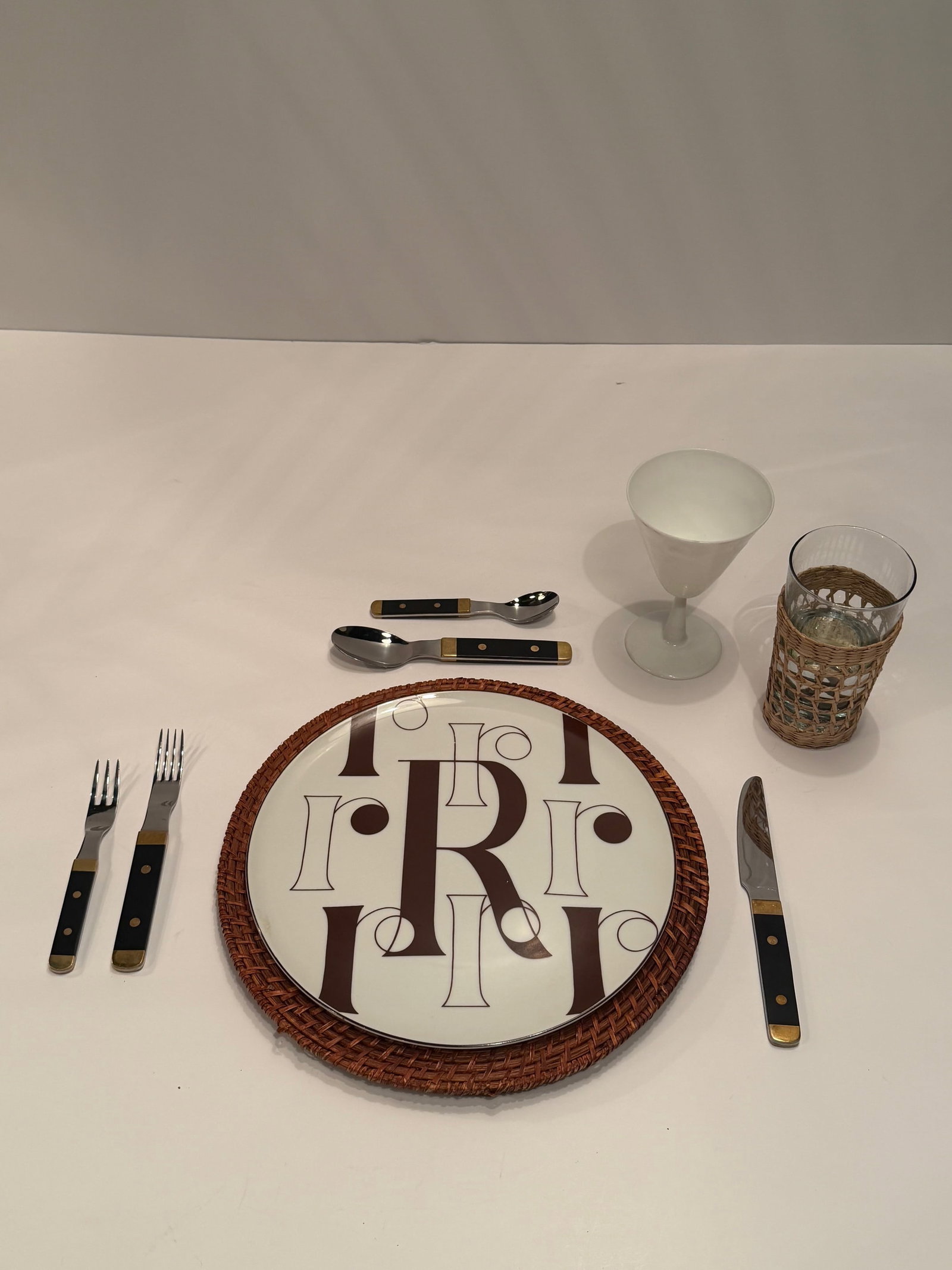 Rare Set of Vintage Swedish Stainless Steel Brass & Wood Flatware - 4