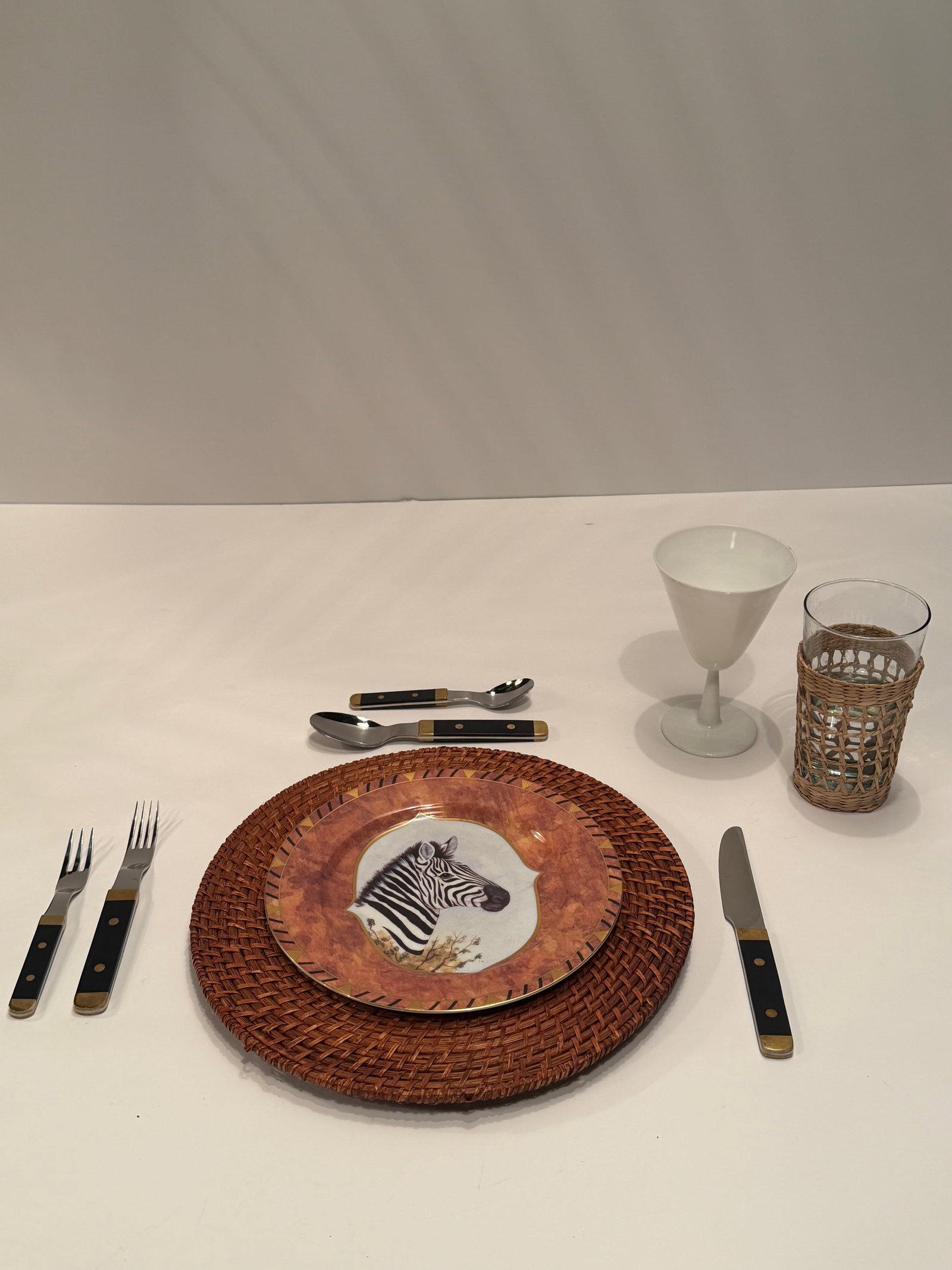 Rare Set of Vintage Swedish Stainless Steel Brass & Wood Flatware - 9