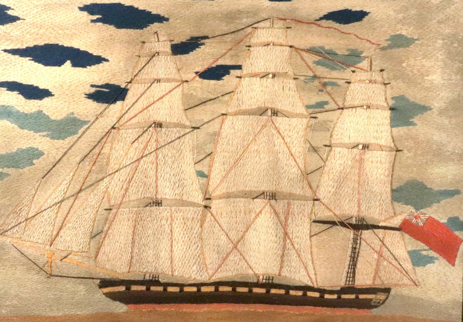 British Sailor's Woolwork of a Tea Clipper Under Sail - 8