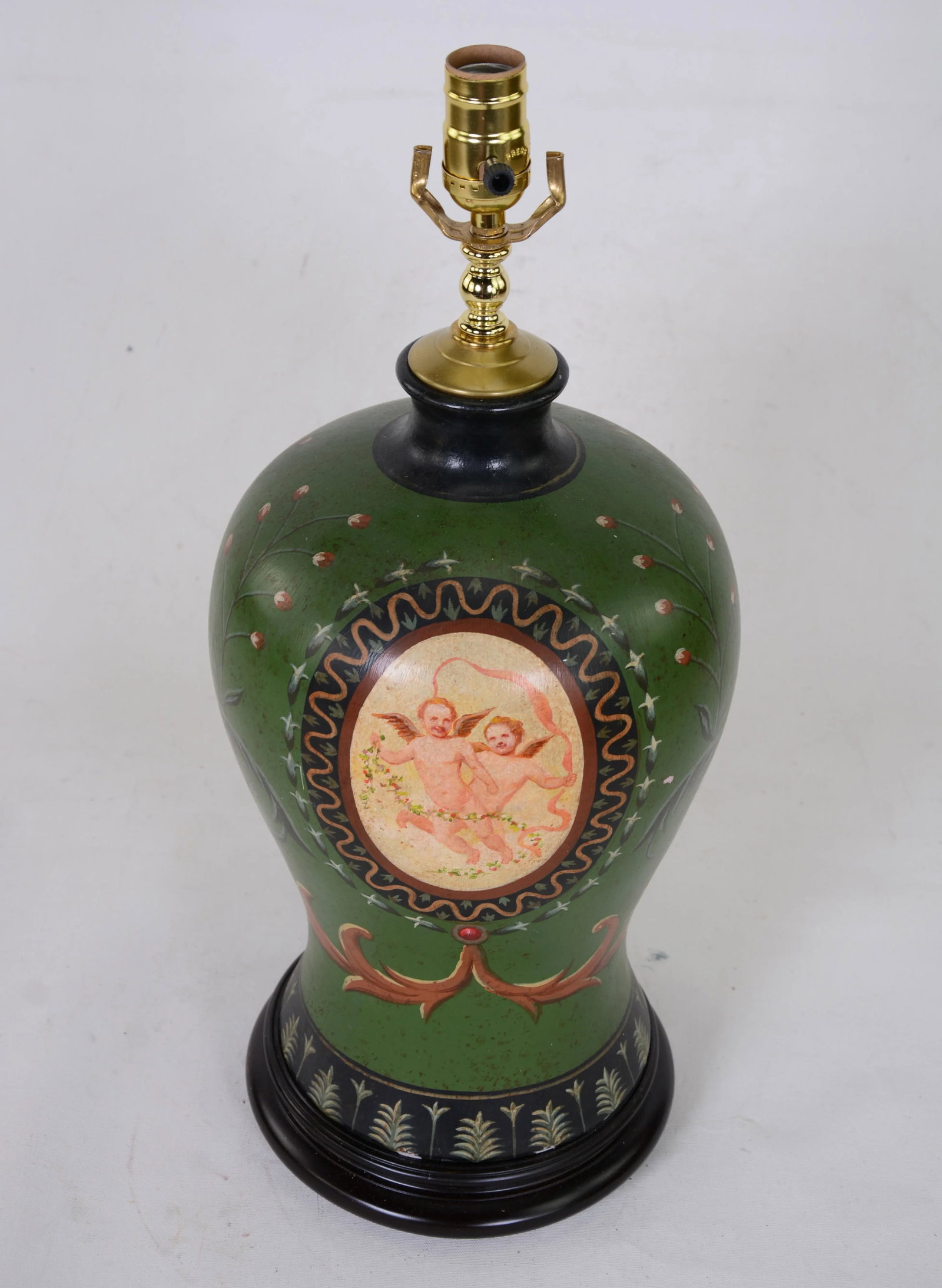 Hand-Painted Angels and Lace Pattern Table Lamp - 2