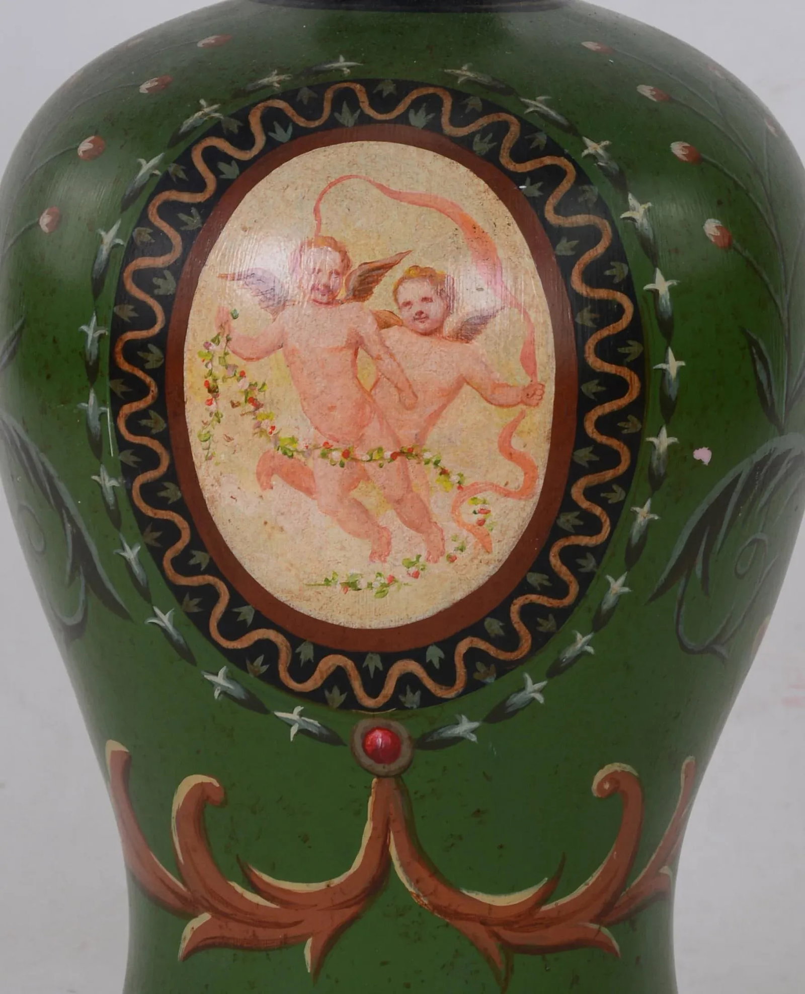 Hand-Painted Angels and Lace Pattern Table Lamp - 8