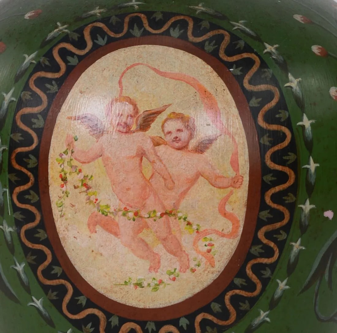 Hand-Painted Angels and Lace Pattern Table Lamp - 9