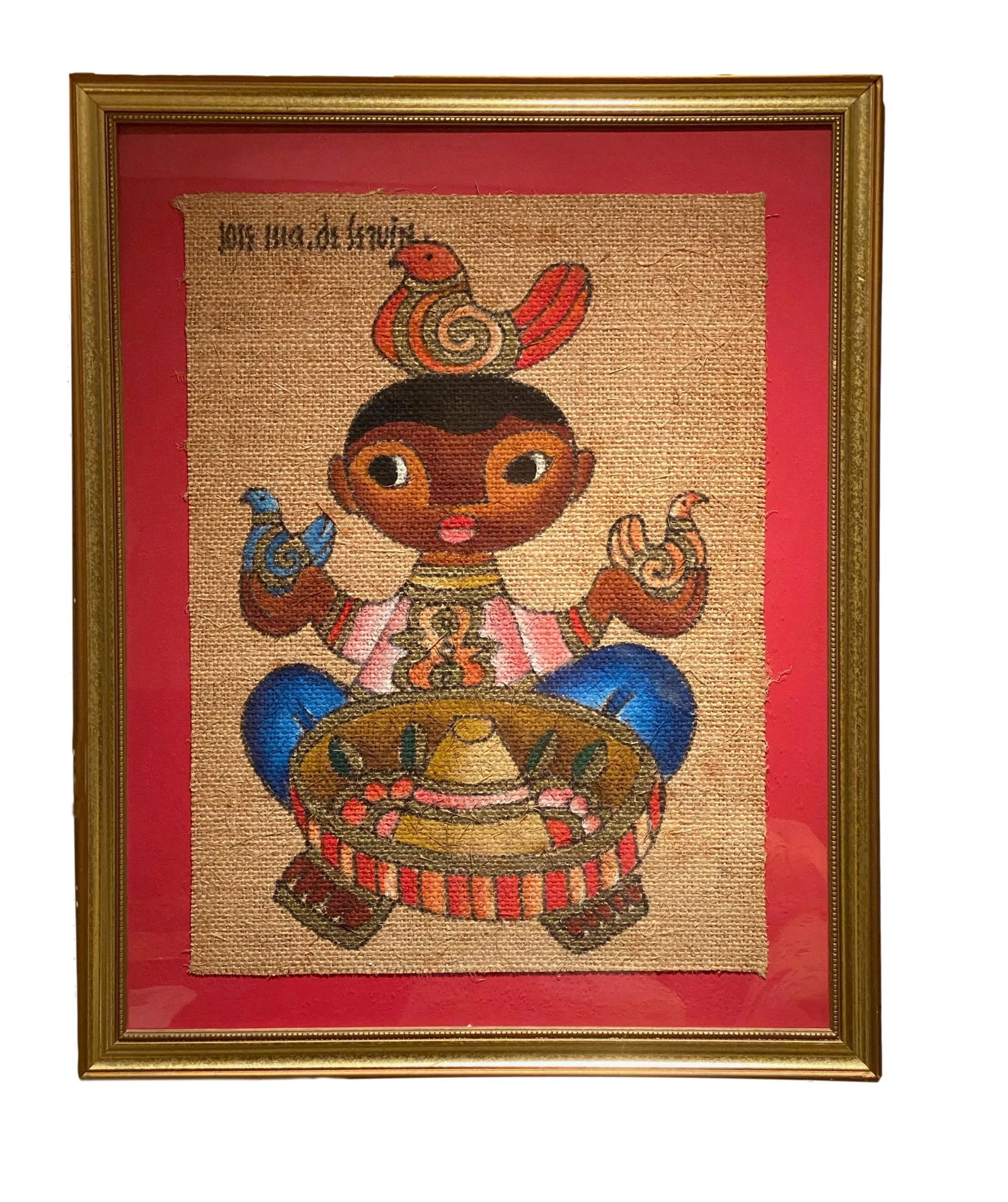 Jose Maria De Servin Mid 20th Century Mexican Figurative Folk Art Portrait Oil Paintings - a Pair - 6
