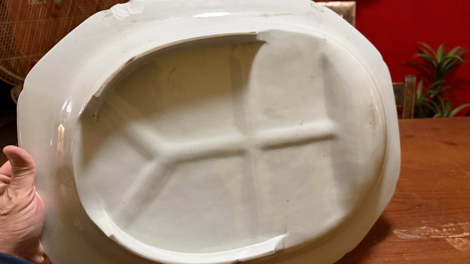 Antique Spode Pearlware Blue Transfer "Bird & Grasshopper" Chinoiserie Tree in the Well Meat Platter - 9