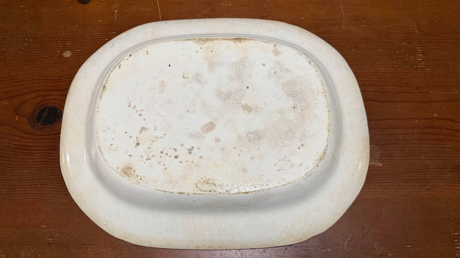 Antique Staffordshire Blue Willow Transfer Ironstone Oval Platter, Circa 1860s - 9