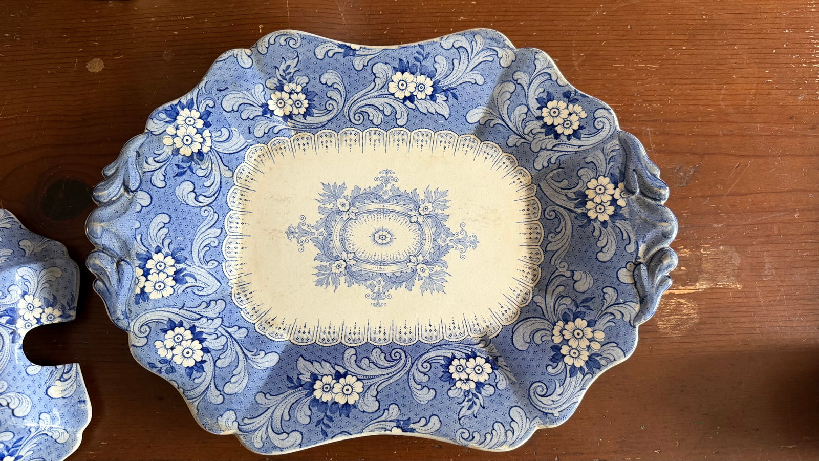 Antique Blue Transfer Decorated Staffordshire Soup Tureen, With Underliner & Ladle, "Clarendon" - 16