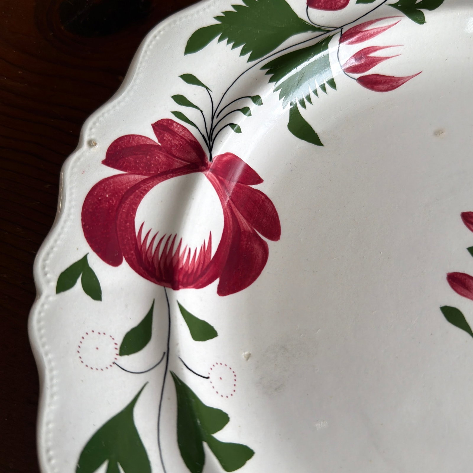 A Very Nice Pair of Antique Staffordshire Early Adam's Rose Plates, Circa 1830 - 4