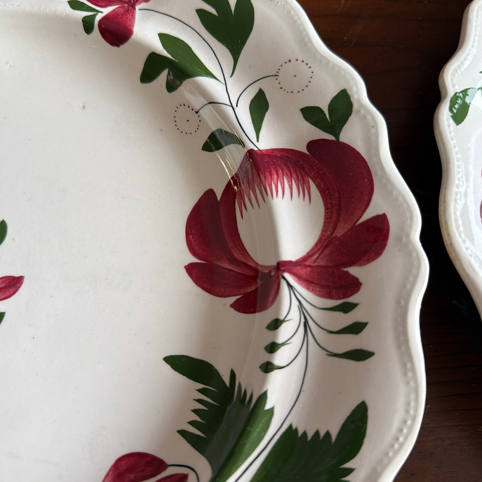 A Very Nice Pair of Antique Staffordshire Early Adam's Rose Plates, Circa 1830 - 6