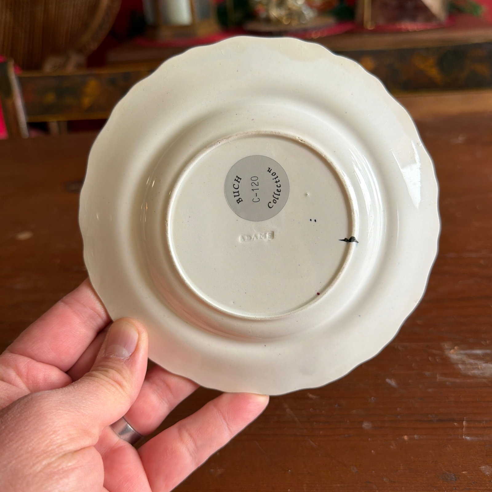 A Rare Small Size Antique Staffordshire Early Adam's Rose Plate, Circa 1830 - 5