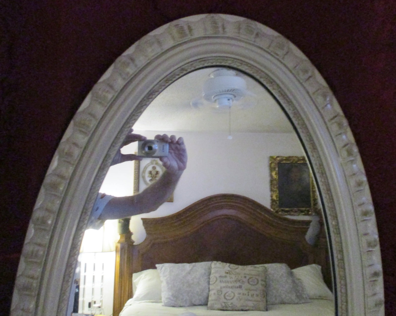 Mid-Century Modern Carolina Mirror Company Oval White Framed Mirror - 3
